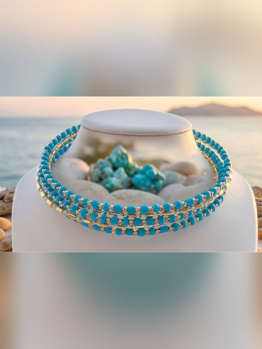 Lilly Pulitzer multi-strand beaded wrap choker necklace